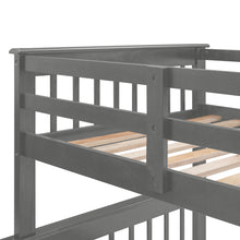 Load image into Gallery viewer, Stairway Twin-Over-Full Bunk Bed with Drawer, Storage and Guard Rail for Bedroom, Dorm, for Adults, Gray color(Old SKU: LP000219AAE)
