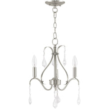 Load image into Gallery viewer, Three Light Dimmable Chandelier With Shades - Nickel
