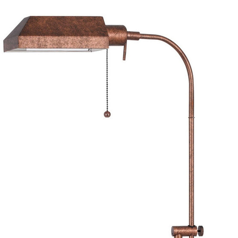 Adjustable Traditional Shaped Floor Lamp With Rust Square Shade - Rust