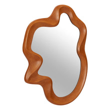 Load image into Gallery viewer, 35" Solid Abstract Geometric Framed Accent Mirror - Brown
