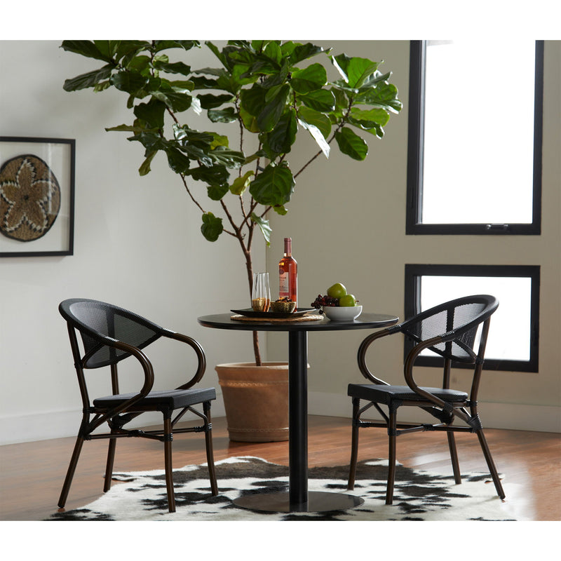 Rounded Steel Bar Table - Black