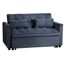 Load image into Gallery viewer, Sleeper Loveseat With Toss Pillows - Black
