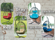 Load image into Gallery viewer, Egg Chair with Stand Indoor Outdoor Swing Chair Patio Wicker Hanging Egg Chair Hanging Basket Chair Hammock Chair with Stand for Bedroom Living Room Balcony
