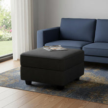 Load image into Gallery viewer, Polyester Blend Storage Ottoman - Black
