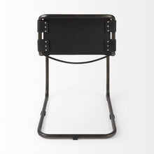 Load image into Gallery viewer, Leather Metal Open Back Dining Side Chair - Black
