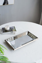 Load image into Gallery viewer, Antique Rectangle Mirror With Floral Accents, Mirrored Display Tray, Hanging Wall Mirror

