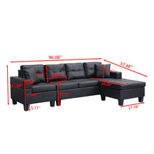 Load image into Gallery viewer, Modern Sectional Sofa Set With L Shape Chaise Lounge, Cup Holder, 4 Seat
