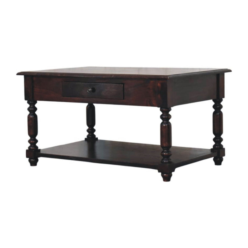 Solid Wood Solid Console Table With Shelf With Drawer (723404) - Brown