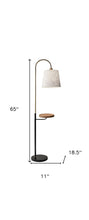Load image into Gallery viewer, Tray Table Floor Lamp With White Solid Color Empire Shade - Black / Brass
