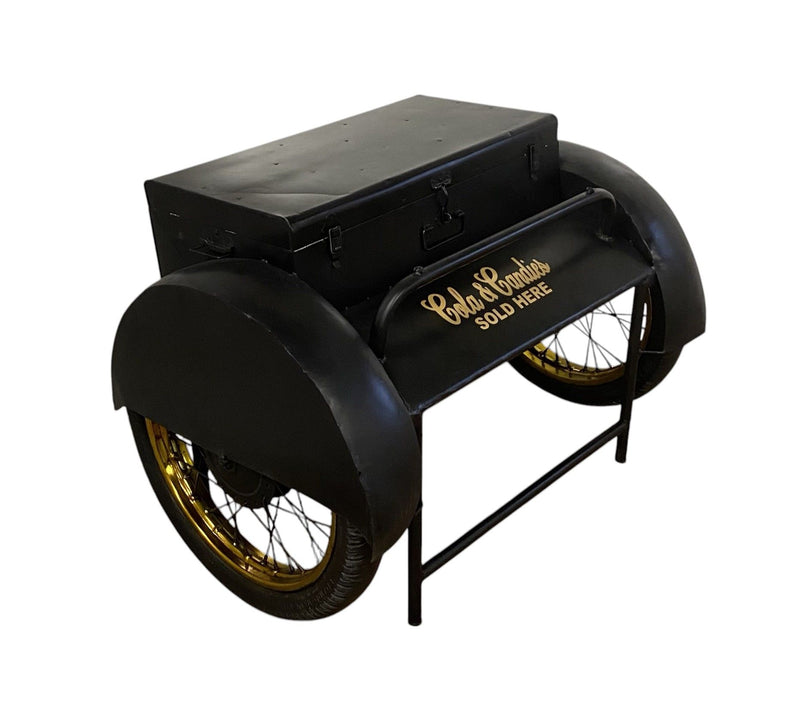 Old Time Delivery Box Table With Storage - Black