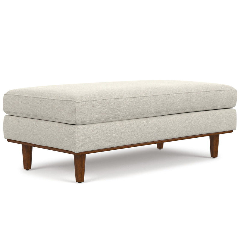 Polyester Cocktail Ottoman - Cream / Brown