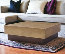 Load image into Gallery viewer, Copper And Steel Square Coffee Table - Bronze And Brown
