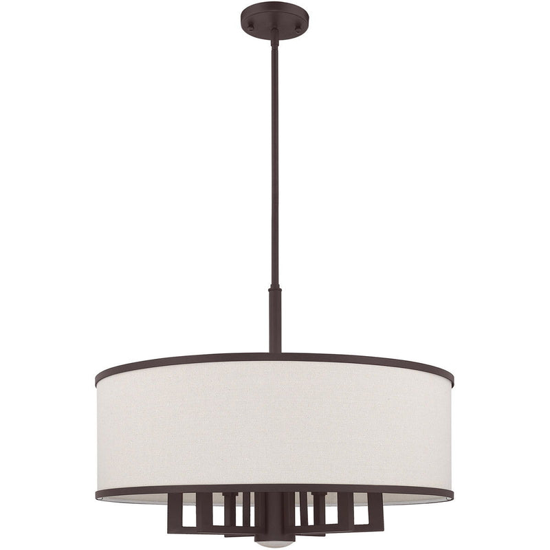 20'' Seven Light Dimmable Chandelier With Shades - Bronze