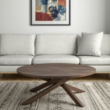 Load image into Gallery viewer, 42" Solid Wood Round Cross Legs Coffee Table - Brown
