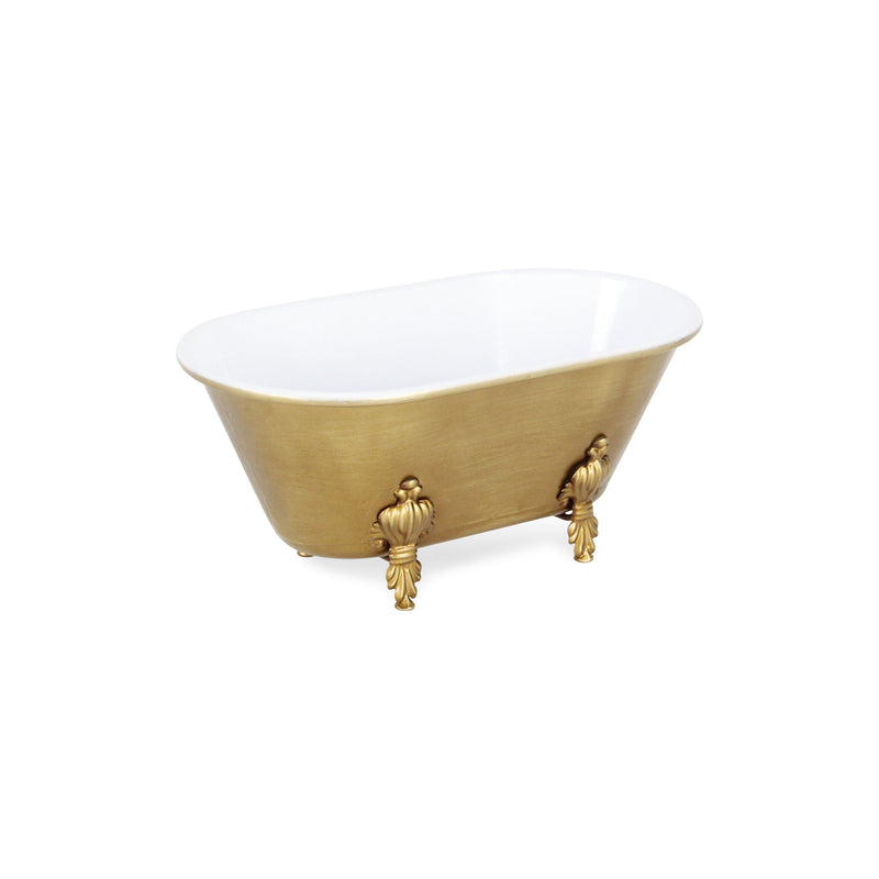Hand Painted Decorative Tub - Gold / White