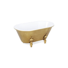 Load image into Gallery viewer, Hand Painted Decorative Tub - Gold / White
