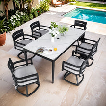 Load image into Gallery viewer, Modern Outdoor Patio Dining Set With Table And Chairs With Sunbrella Cushions
