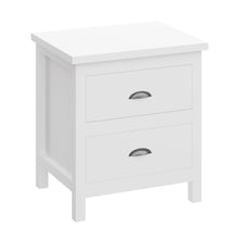 Load image into Gallery viewer, Two Drawer Nightstand With Solid Wood Top - White
