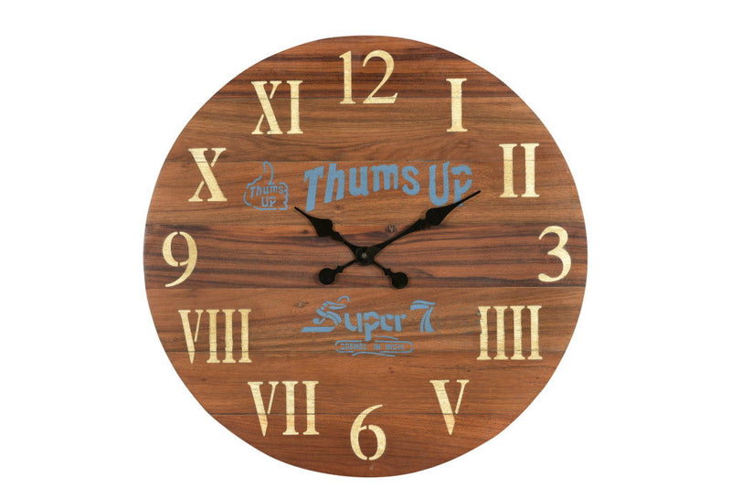 Silent Analog Round Wall Clock (554637) - Brown