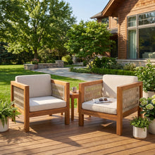 Load image into Gallery viewer, Outdoor Club Chair &amp; Rope Arm And Cushions
