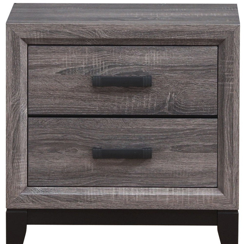 25" Two Drawer Nightstand - Gray