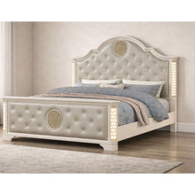 Load image into Gallery viewer, Jasmine - Queen Size Tufted Upholstery &amp; LED Bed - Beige
