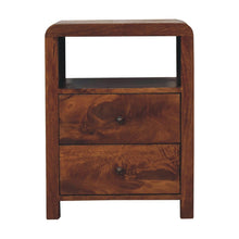Load image into Gallery viewer, 24" Modern Solid Wood Two Drawer Nightstand - Chestnut

