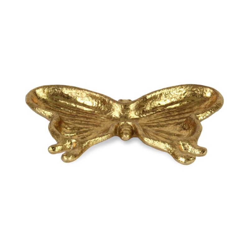 6" Cast Iron Butterfly Handmade Trinket Tray - Gold