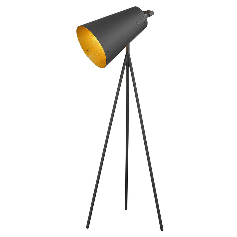 Tripod Floor Lamp With Gray Cone Shade - Matte Gray