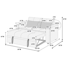 Load image into Gallery viewer, Modern Style Convertible Sofa With Pull-Out Bed, USB Ports &amp; Cup Holders
