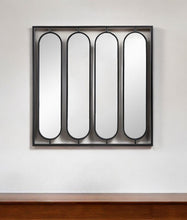 Load image into Gallery viewer, 36" Square Iron Framed Accent Mirror - Black
