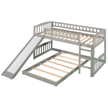 Load image into Gallery viewer, Twin Over Twin Bunk Bed with Slide and Ladder, Gray(OLD SKU :LP000514AAE)
