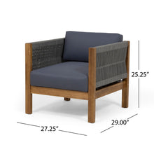Load image into Gallery viewer, Outdoor Club Chair With Rattan Rope Wave - Dark Gray
