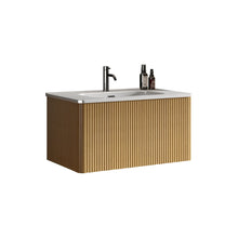 Load image into Gallery viewer, Etna - Striped Bathroom Vanity With Ceramic Sink, Wall Mounted Floating Bathroom Vanity For Modern Bathroom

