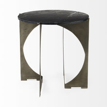 Load image into Gallery viewer, 20" Marble Round End Table - Black
