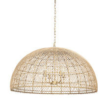 Load image into Gallery viewer, Four Light Rattan Dimmable Chandelier With Shades (731406) - Gold
