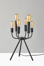Load image into Gallery viewer, 24" Six Light Tripod Table Lamp - Black
