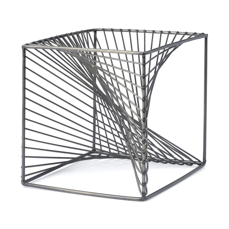 Cube Tabletop Sculpture - Silver