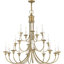 Load image into Gallery viewer, 40" Multi Light Dimmable Chandelier With Shades - Antiqued Brass
