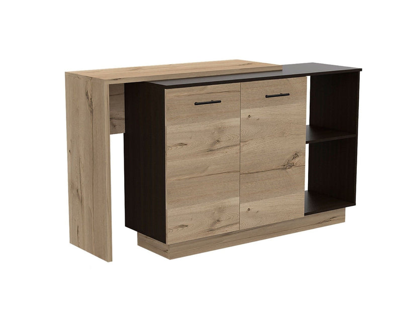59" Kitchen Island With Storage - Natural / Black