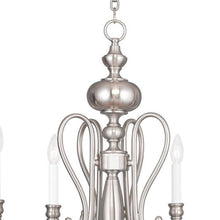 Load image into Gallery viewer, 22'' Five Light Metal Dimmable Chandelier With Shades - Nickel / Pearl Silver
