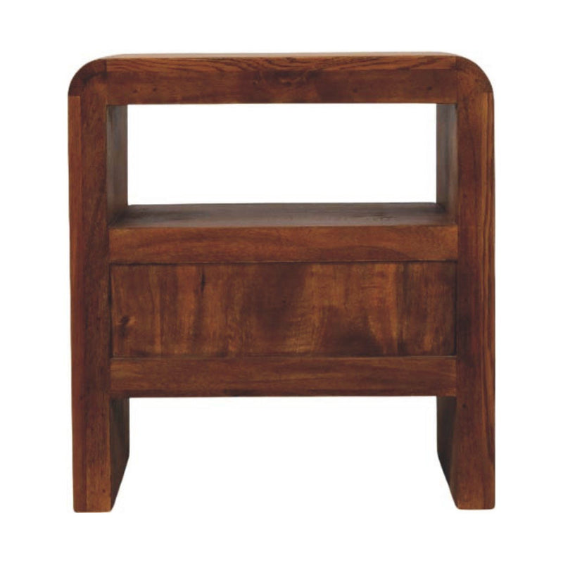 23" Two Drawer Nightstand Solid Wood - Brown