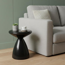 Load image into Gallery viewer, Steel Cinched High Waist Round Pedestal End Table - Black / Steel
