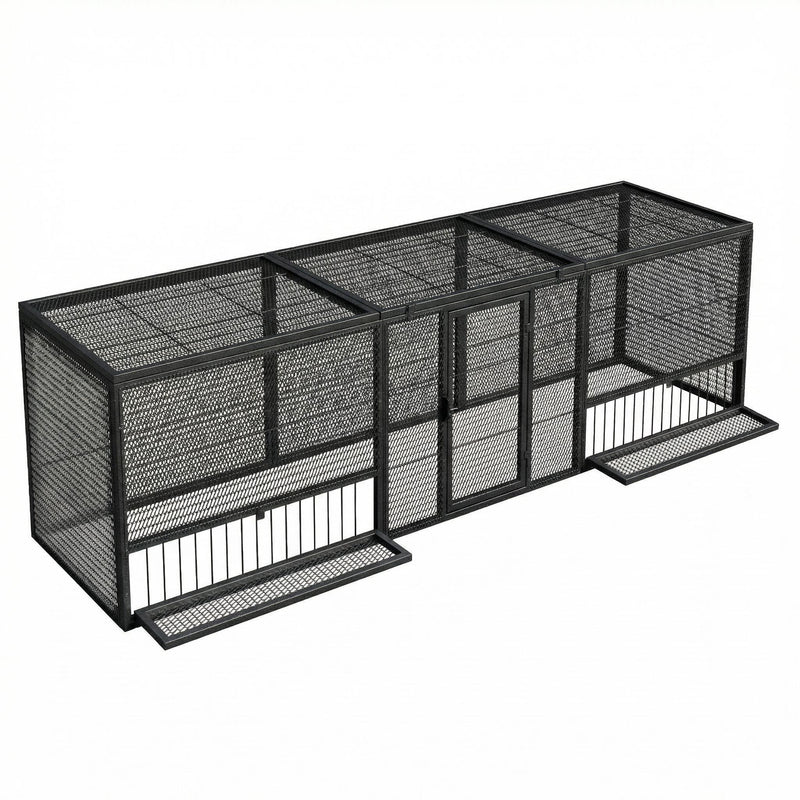 Thickened Chicken Coop For Outdoor - Black / Silver