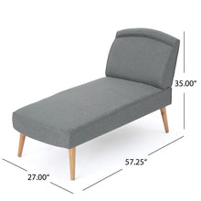 Load image into Gallery viewer, Fabric Chaise Lounge With Rubberwood Frame - Slate
