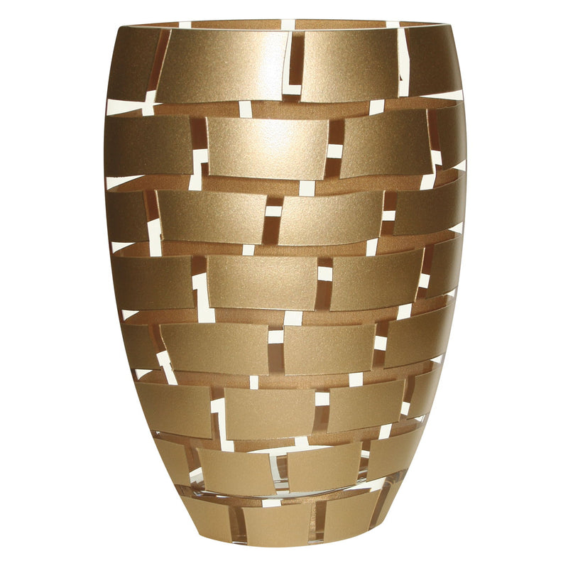 Geometric Oval Free Table Vase - Gold / Gold