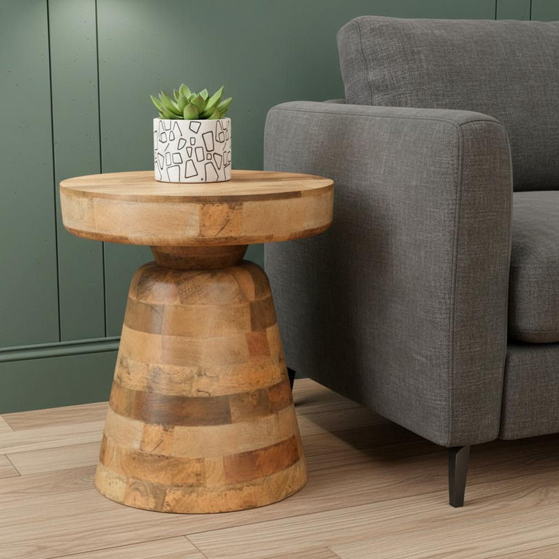 18" Wood Round End Table - Natural