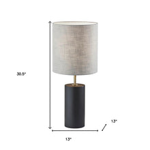 Load image into Gallery viewer, Wood Circular Block Table Lamp - Black
