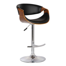 Load image into Gallery viewer, Solid Wood Swivel Low Back Adjustable Height Bar Chair - Black / Silver
