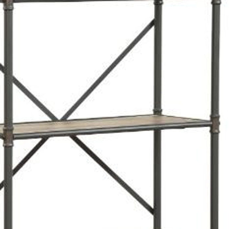 Four Tier Etagere Bookcase - Gray / Brown